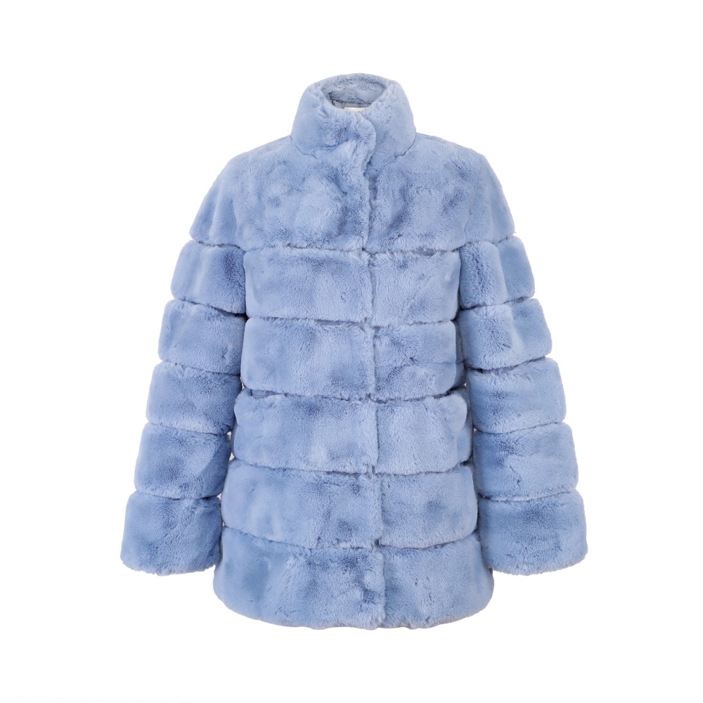 人造毛隔豬皮豎領(lǐng)大衣