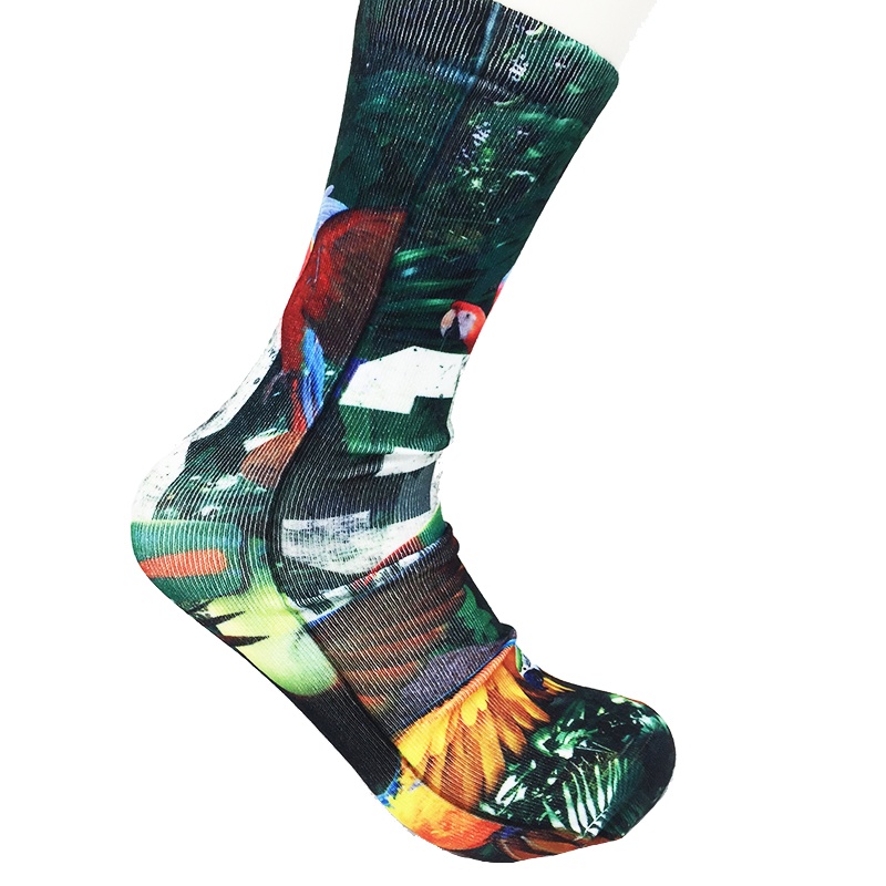 男式運(yùn)動(dòng)壓力襪印花襪中襪NF18077