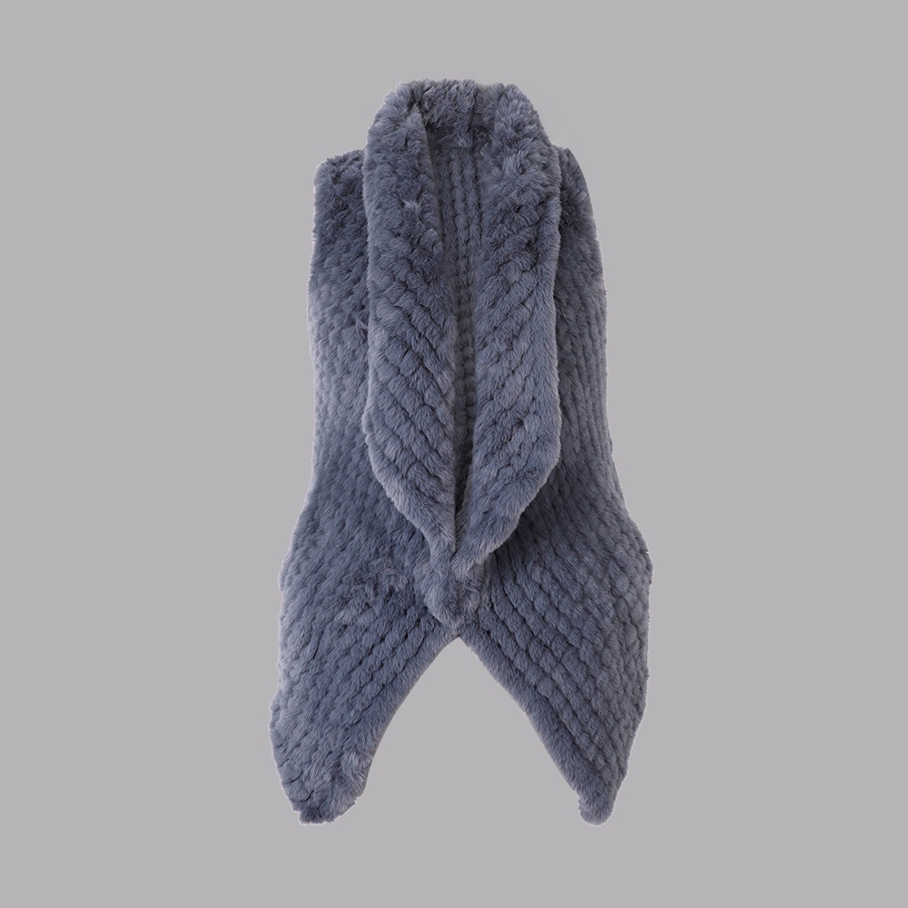 人造毛編織大翻領(lǐng)背心