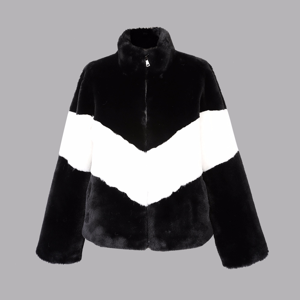 人造毛立領(lǐng)夾克