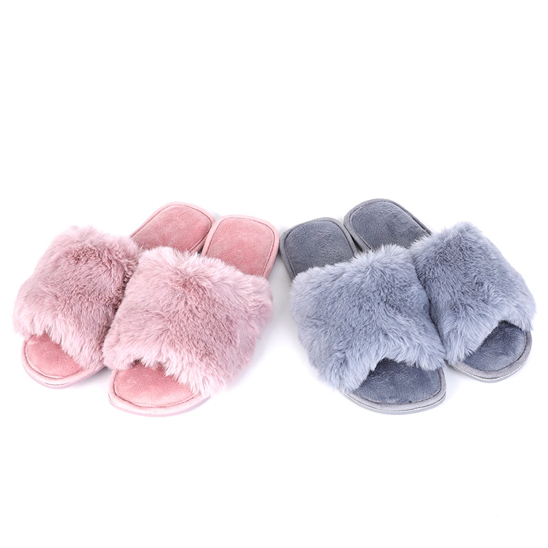 女士人造毛紡織材料通頭拖鞋