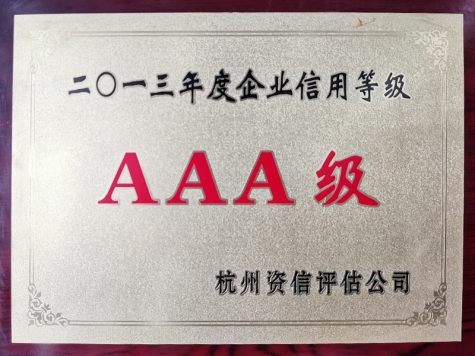 2013年度企業(yè)信用等級(jí)AAA級(jí)企業(yè)